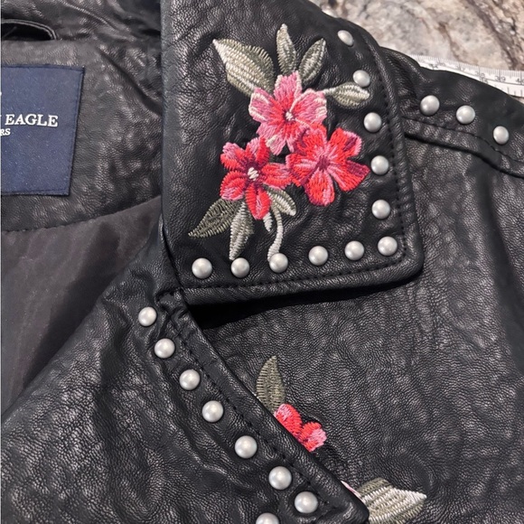 Black Studded Floral Embroidered Jacket, XXL - Picture 8 of 9